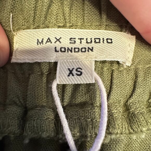 Max Studio Twill Wide Leg Pull-On Pants, XS - Picture 3 of 8